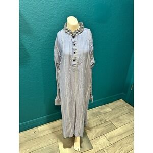 Fiona Blue/White Striped Kaftan/Kurta Dress 46